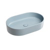 Раковина из сантехнического фарфора Ceramica Nova ELEMENT CN6048MHL 60х40 накладная цвет голубой без отверстий под смеситель