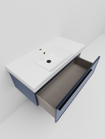 Тумба с раковиной La Fenice ELBA NFNC-01-ELB-BG-100-3-100 100х50 подвесная цвет синий