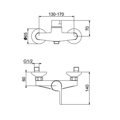 Смеситель для ванны и душа Webert DoReMi DR870102345 настенный никель - фото 3