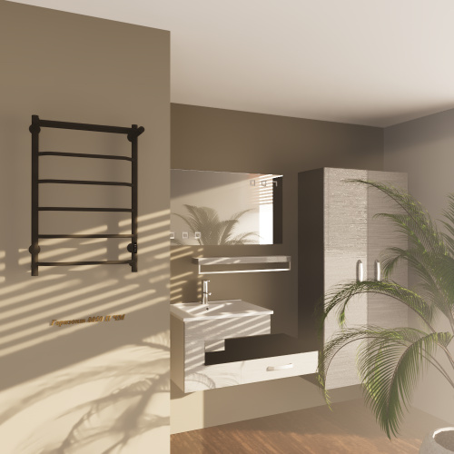 Полотенцесушитель Altasan Горизонт Горизонт8050ПЧМ подвесной 53х81 электрический черный муар - фото 2