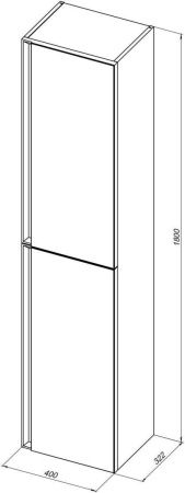 Шкаф-пенал Allen Brau Eclipse 2.0 1.E1005.AM 2.0 40х180 подвесной цвет черный