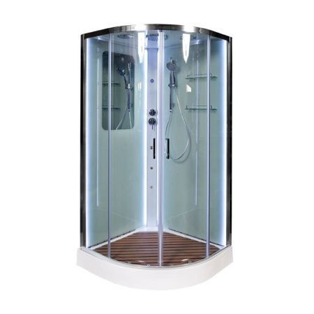 Душевая кабина AvaCan A09LED+GMKN 90х90 четверть круга с крышей ориентация универсальная