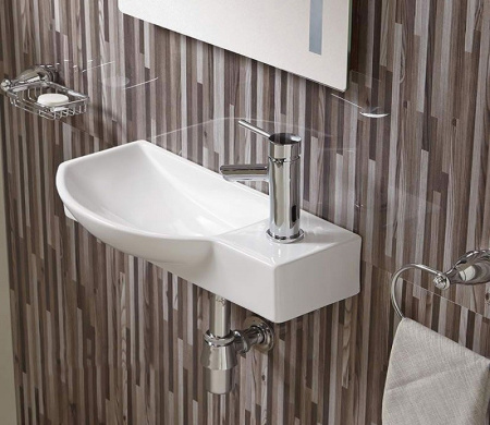 Раковина из санфаянса CeramaLux 7947CL 51х25 подвесная цвет белый 1 отверстие под смеситель