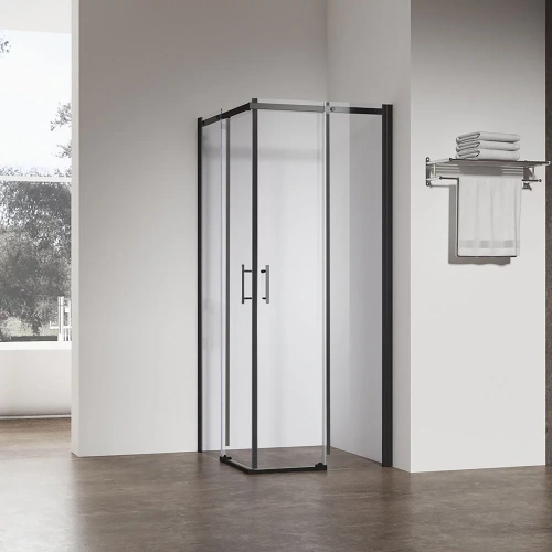 Душевой уголок Veconi Rovigo RV50B-10090-01-C8 100х90 стекло прозрачное профиль черный