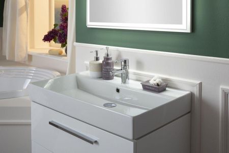 Раковина керамическая Aquanet Латина 00242338 80х50 полувстраиваемая цвет белый 1 отверстие под смеситель