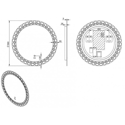 Зеркало в ванную Esbano ESMI3599YD 59х59 - фото 3