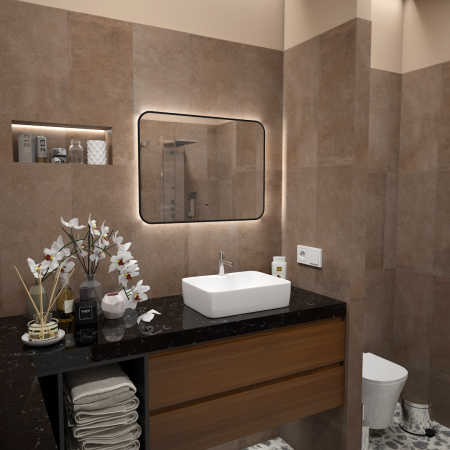 Раковина из сантехнического фарфора Teymi Helmi T50310 48х37 накладная цвет белый 1 отверстие под смеситель