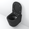 Унитаз подвесной Grossman Торнадо GR-4477BMSQ черный матовый с сиденьем микролифт безободковый смыв торнадо