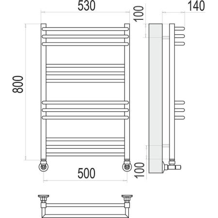 Полотенцесушитель водяной Terminus 4630080268364 55х80 хром
