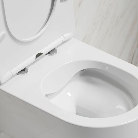 Унитаз подвесной Ceramica Nova MODENA CN6063 белый с сиденьем микролифт безободковый душевой смыв