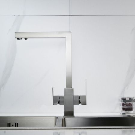 Смеситель для кухни Shevanik S148L на мойку сатин