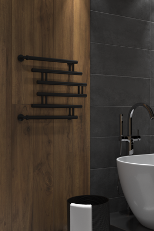 Полотенцесушитель Indigo Zip FZW60-60BR 71х63 водяной черный муар