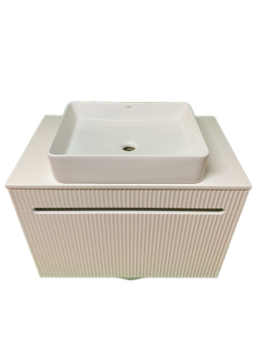 Тумба с раковиной Sintesi STL.W7815_SIN-LVB-APP-407 80х55х50 подвесная цвет белый - фото 4