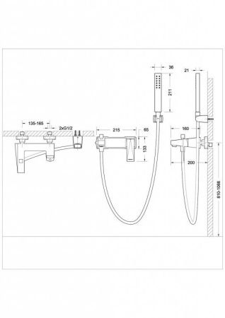 Смеситель для ванны Bravat Iceberg F676110C-B-RUS настенный хром