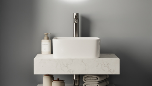 Столешница Velvex UNIT st.UNI.60-630 60х50х11 подвесная цвет белый мрамор - фото 3