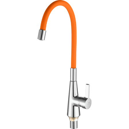 Смеситель для кухни Fashun A4153+B02 на мойку хром/оранжевый