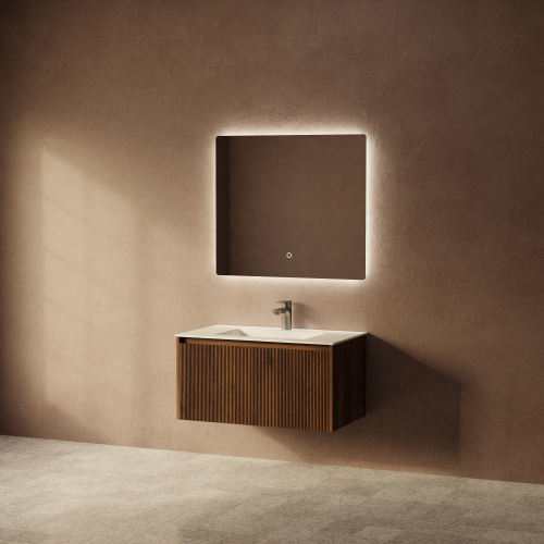 Тумба с раковиной ArtDecco Camilla (Камилла) ACM08W22S200 80x45x40 подвесная цвет черный орех - фото 2