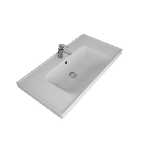 Раковина керамическая Dreja Grace 641617 90х50 подвесная цвет белый 1 отверстие под смеситель - фото 5