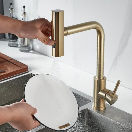 Смеситель для кухни Shevanik S263G на мойку золото