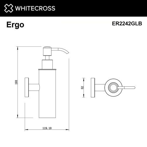 Дозатор Whitecross ERGO gold brushed ER2242GLB - фото 2