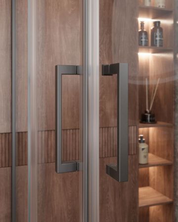 Душевой уголок Cezares MOLVENO MOLVENO-AH-21-90+30-C-GM-IV 120х90 стекло прозрачное профиль оружейная сталь без поддона