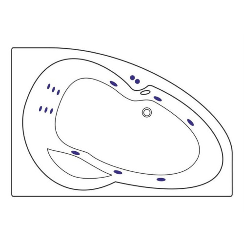 Ванна акриловая гидромассажная Excellent NEWA WAEX.NEP16.LINE.CR 160х95 пристенная асимметричная с каркасом - фото 2