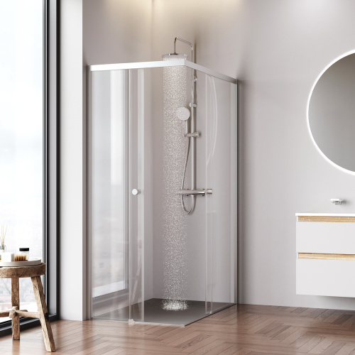 Душевой уголок Am.Pm X-joy W94G-403-120280-MТ1К 119х79 стекло прозрачное профиль хром матовый без поддона - фото 3