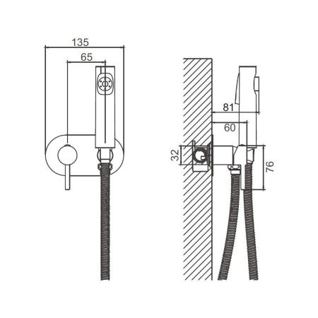 Гигиенический душ со смесителем Belz B807 B55807-5 золото