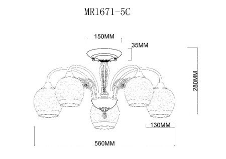 Люстра потолочная Myfar Nika (Ника) MR1671-5C