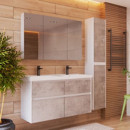 Шкаф-пенал LeMark Combi LM03C35P-Beton 35х30х170 напольный/подвесной цвет бетон/белый