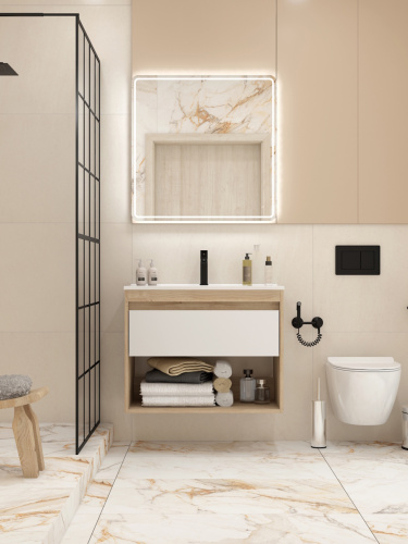 Тумба с раковиной Teymi Vitra F15927 80х46х50 подвесная - фото 5