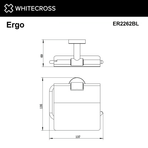 Бумагодержатель Whitecross ERGO black ER2262BL - фото 2