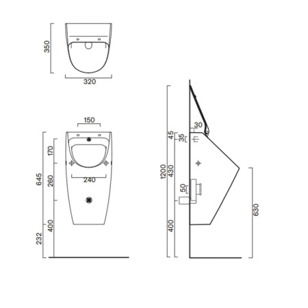 Писсуар Catalano Comfort 932641001 подвесной белый