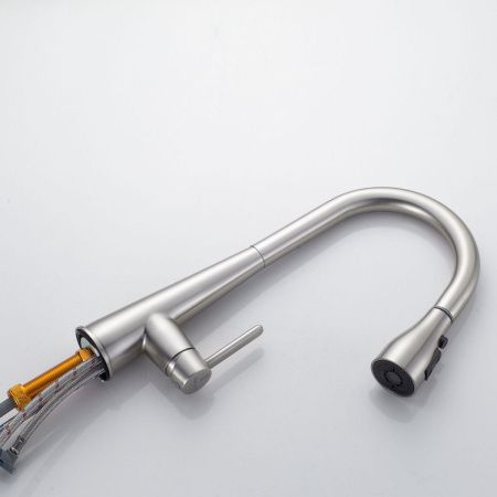 Смеситель для кухни Shevanik S363L на мойку сатин