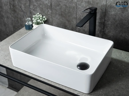 Раковина керамическая Gid Creativo 51240 50х30 накладная цвет белый без отверстий под смеситель