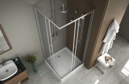 Душевой уголок Bravat Drop BS090.2200A 90х90 стекло прозрачное профиль хром без поддона