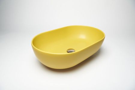 Раковина из сантехнического фарфора Galassia Dream 7308OC 60х40 накладная цвет желтый