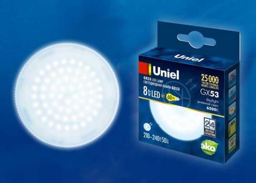 Лампа светодиодная Uniel LED-GX53 LED-GX53-6W/6500K/GX53/FR PLZ01WH картон - фото 2