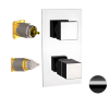 Смеситель для душа Remer Q-Elegance QT93KBCFP встраиваемый в стену черный с термостатом