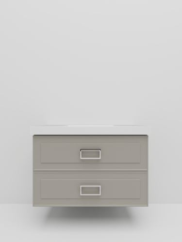 Тумба с раковиной La Fenice Cubo TWIN NFNC-01-CUB-C-100-2-2-100 101х62х49 подвесная цвет бежевый - фото 3