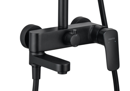 Душевая стойка Aquatek ВЕГА AQ2040MB настенная цвет черный матовый