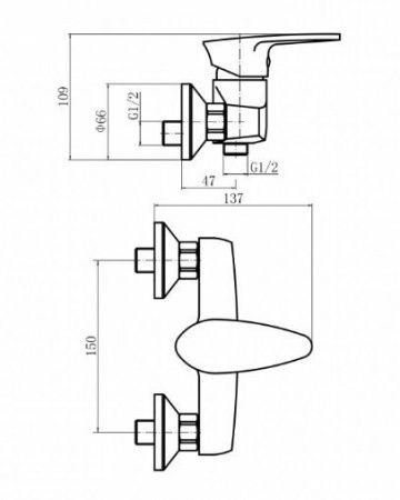 Смеситель для душа D-Lin D160411 настенный хром