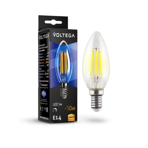 Лампочка светодиодная Voltega Candle dim 5W 8460 - фото 2