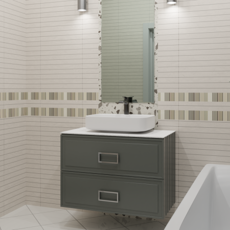 Тумба со столешницей La Fenice CUBO TWIN NFNC-01-CUB-G-100-2-3-GG 100х50 подвесная цвет синий/серый