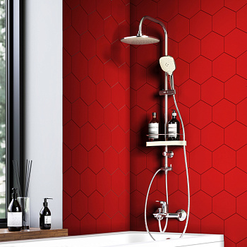 Душевая стойка Dorff Prime D0740000 настенная цвет хром/белый