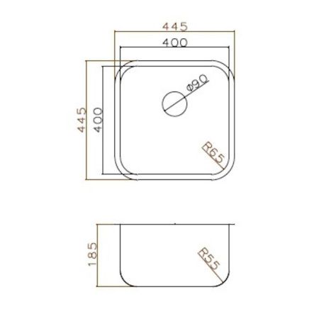 Кухонная мойка Grandex Aqua SELECT 44 2003331 45х45 цвет золото поверхность матовая