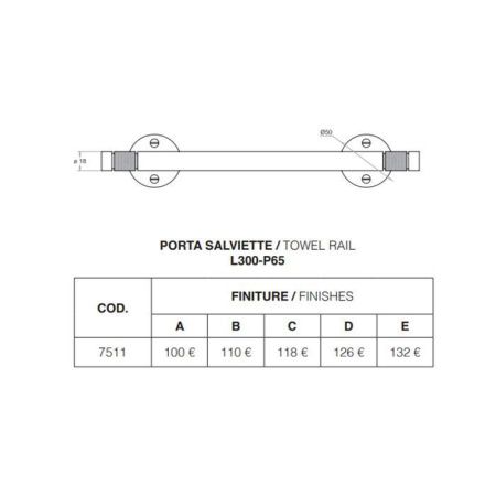 Полотенцедержатель Bertocci Officina 01 12775110800