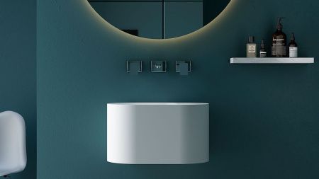 Раковина из искусственного камня Zenon Guadiana 4000.000.000.000.39674 50х30 подвесная цвет белый