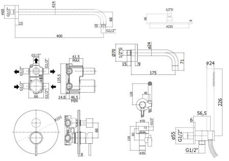 Душевая система Paffoni Light KITZLIG019CR139 встраиваемая в стену цвет хром