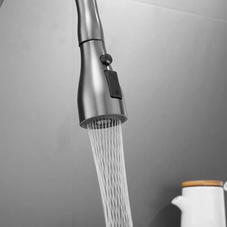 Смеситель для кухни Shevanik S163T на мойку оружейная сталь